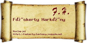 Fáskerty Harkány névjegykártya